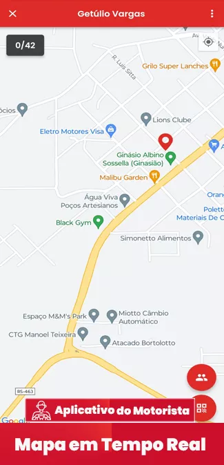 App do motorista: mapa da rota em tempo real