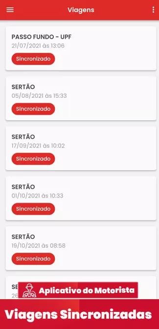 App do motorista: viagens sincronizadas offline