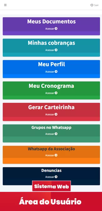 Área do associado no SisUniversitario