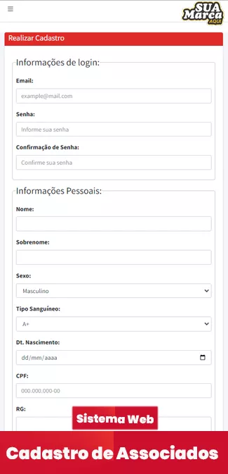 Cadastro de associados no SisUniversitario